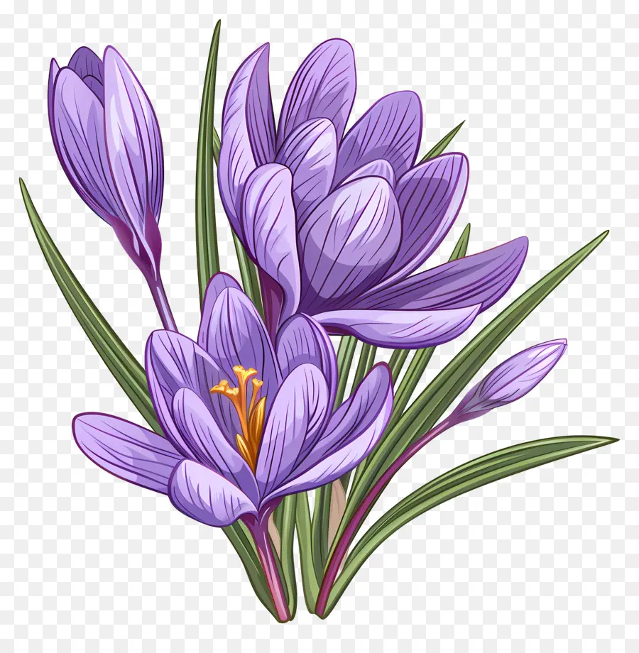 Fleurs De Safran，Fleurs Violettes PNG