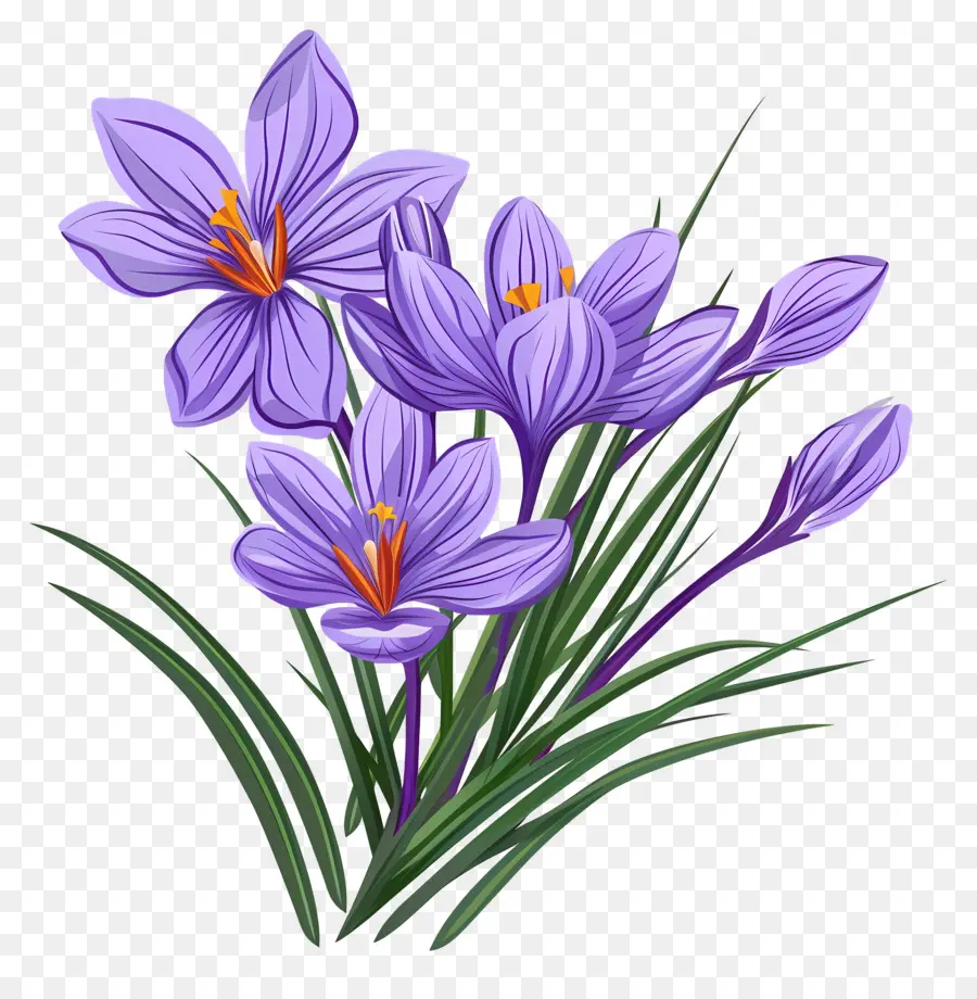 Fleurs De Safran，Fleurs Violettes PNG