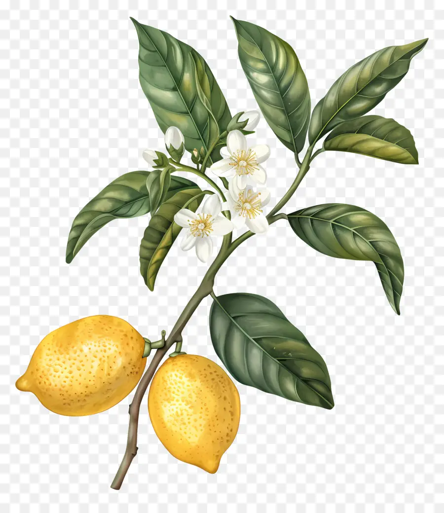 Branche De Citron，Citron PNG