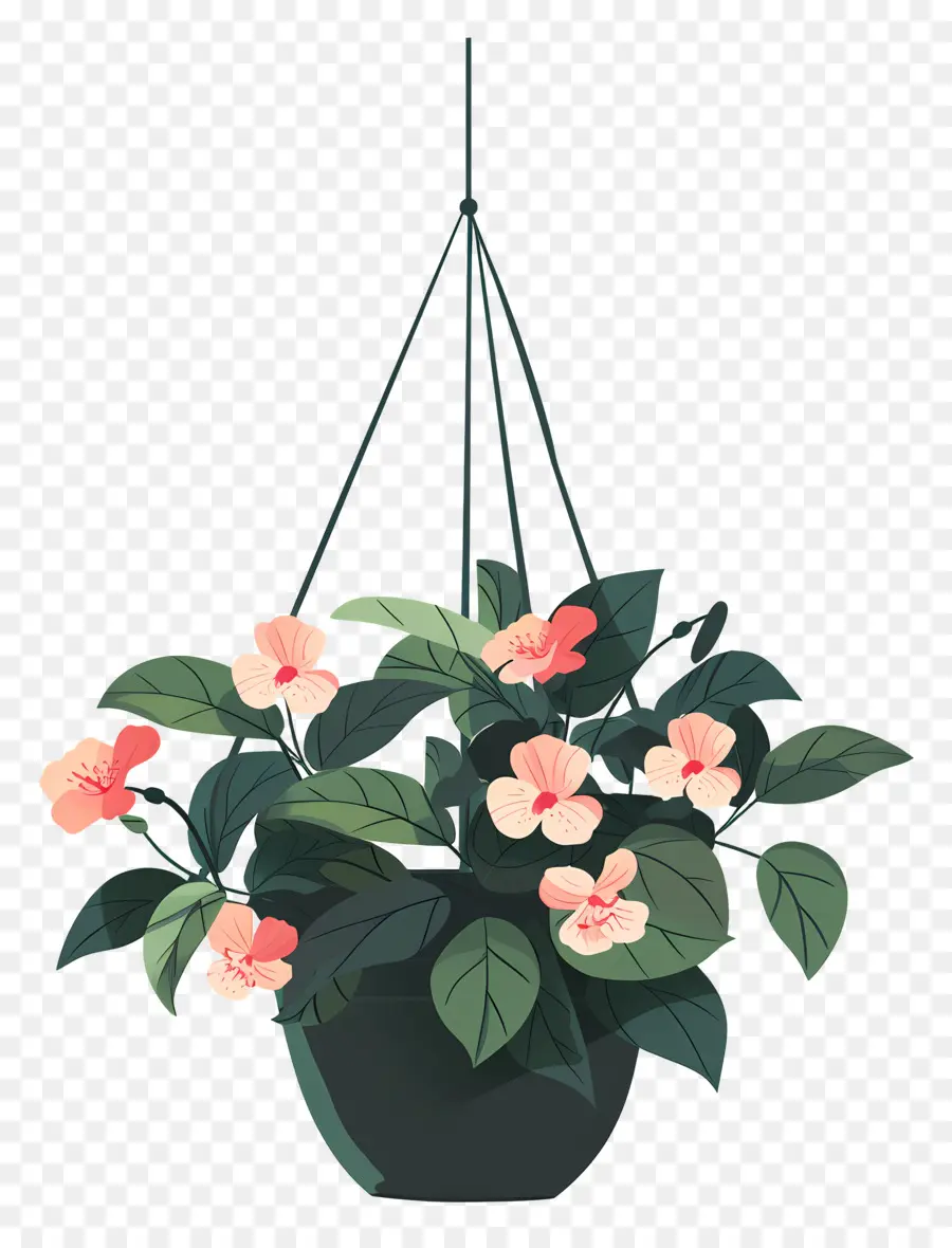 Fleurs Suspendues，Plante Suspendue à Petites Fleurs Roses PNG