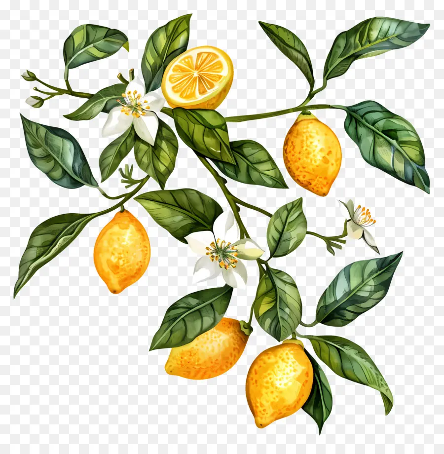 Branche De Citron，Citron PNG