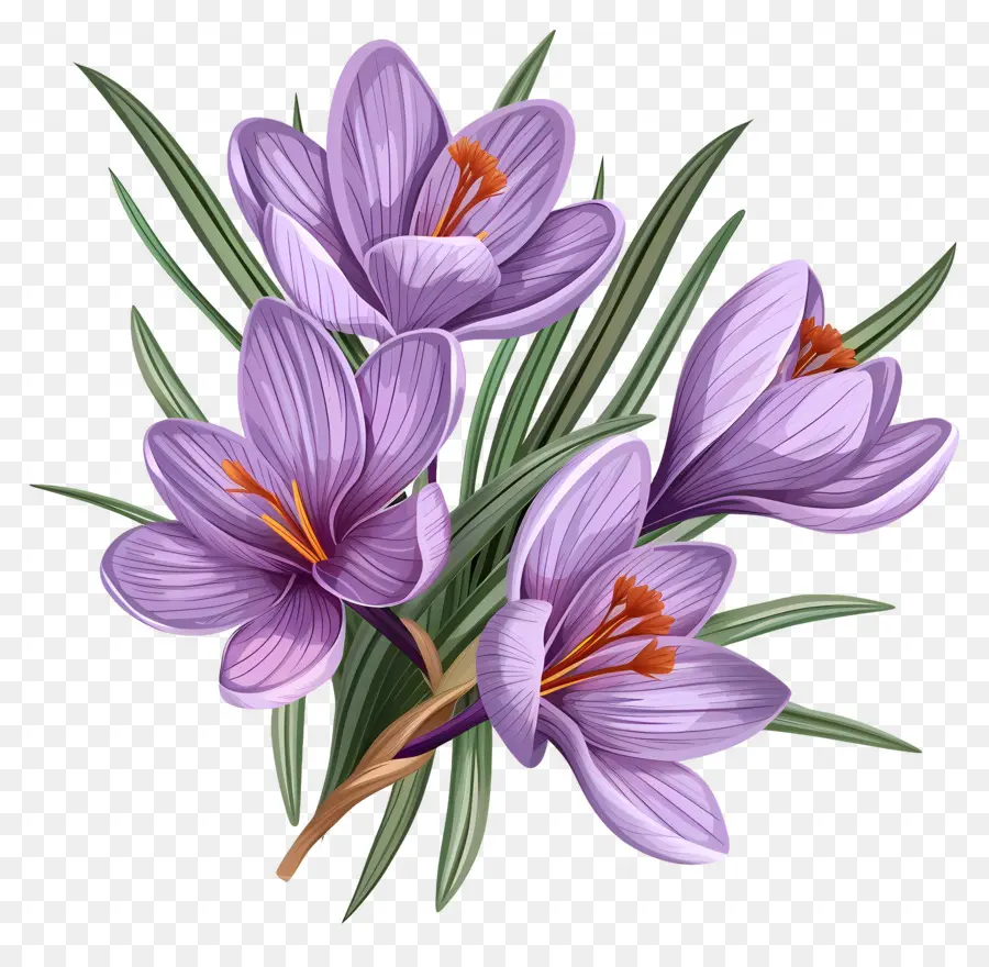 Fleurs De Safran，Fleurs Violettes PNG