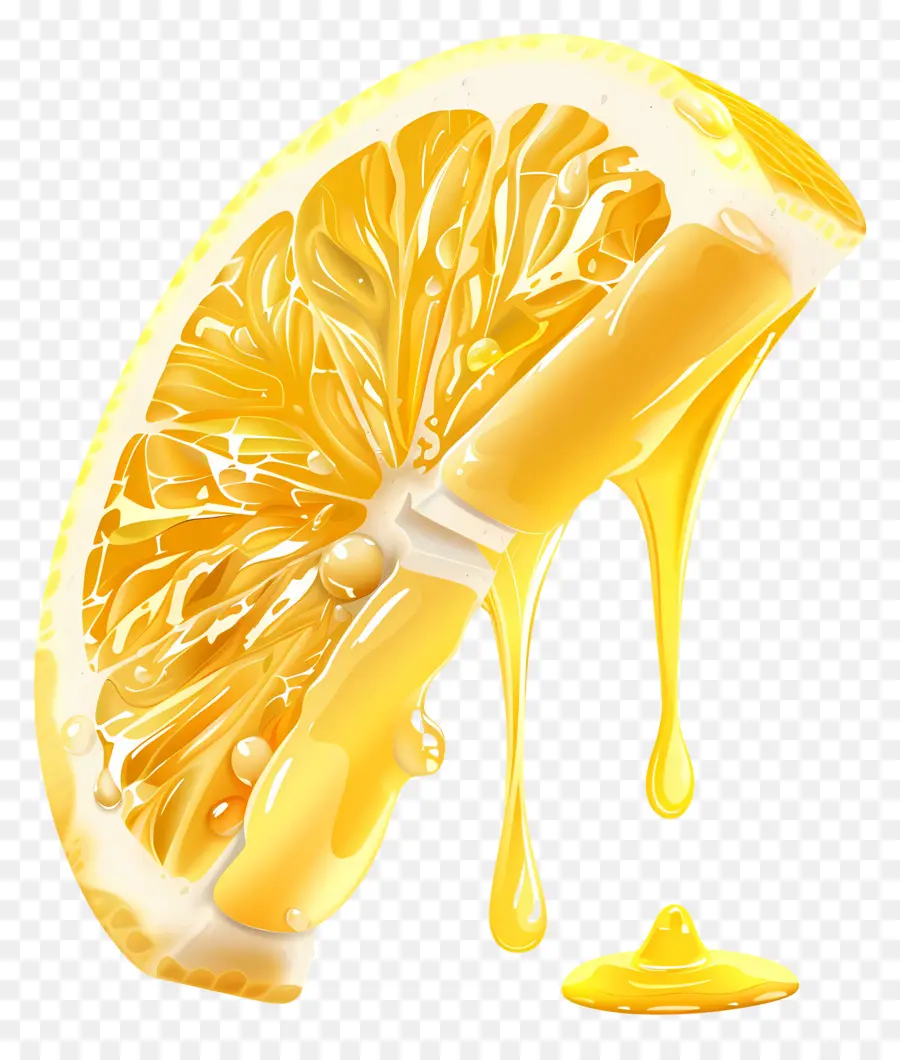 Tranche De Citron，Segment De Citron Dégoulinant PNG