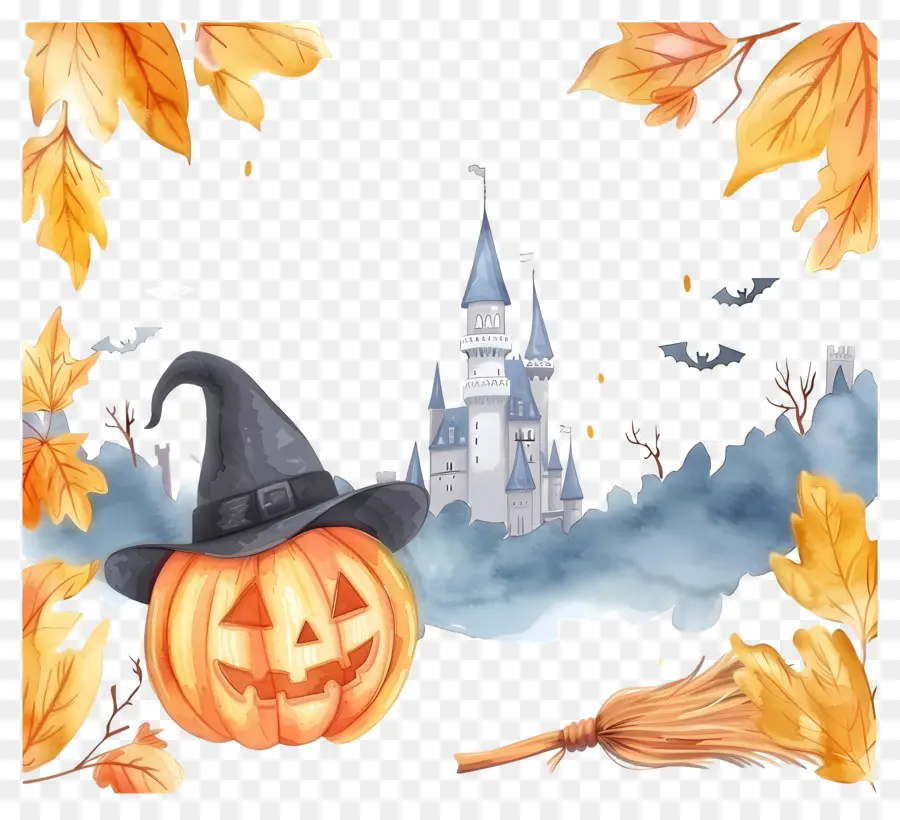 Cadre D'halloween，Citrouille PNG