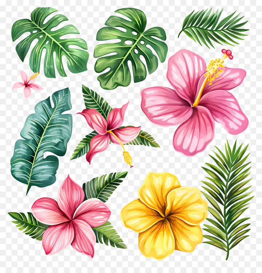 Fleurs Tropicales，Fleurs Colorées PNG