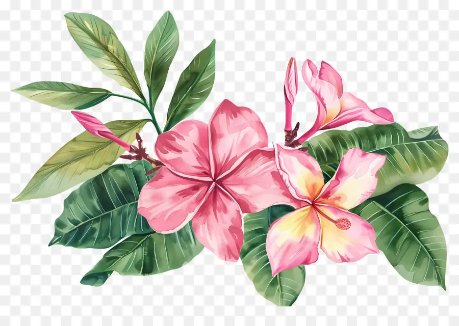 Fleurs Aquarelles，Fleurs Tropicales PNG