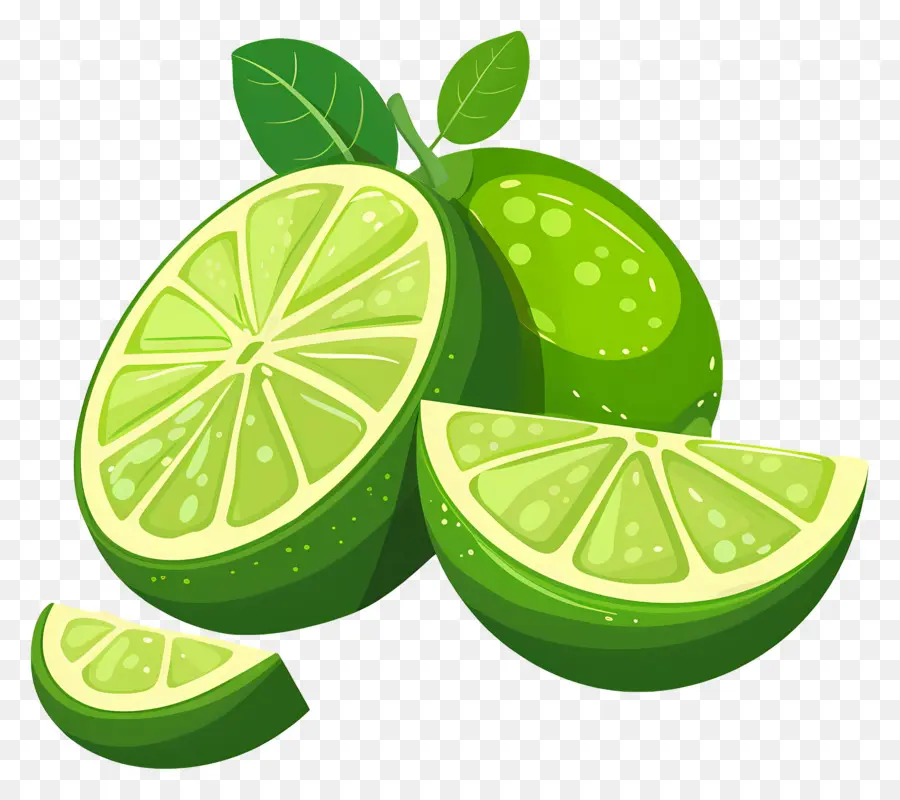 Citron Vert，Citron Vert Tranché PNG