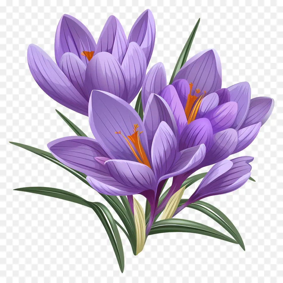 Fleurs De Safran，Fleurs Violettes PNG