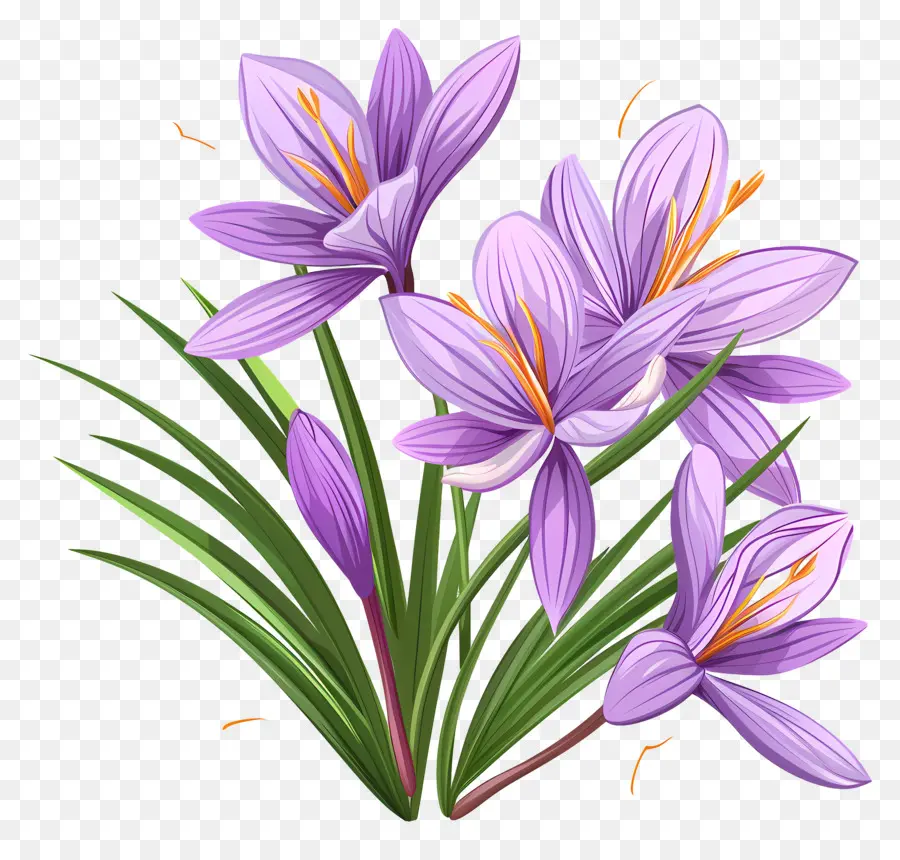 Fleurs De Safran，Fleurs Violettes PNG