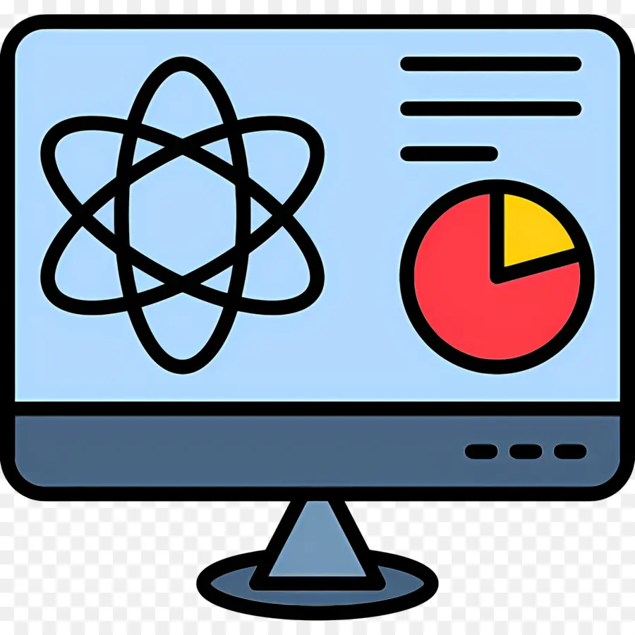 Laboratoire Scientifique，Ordinateur Avec Atom PNG