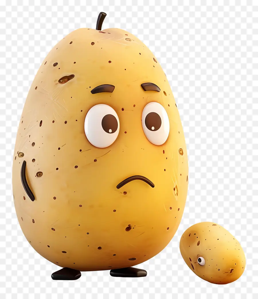 Pomme De Terre De Dessin Animé，Pomme De Terre Pensive PNG