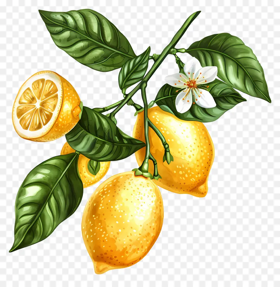 Branche De Citron，Citron PNG