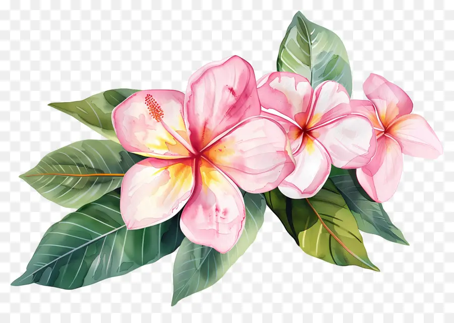 Fleurs Aquarelles，Fleurs Tropicales PNG