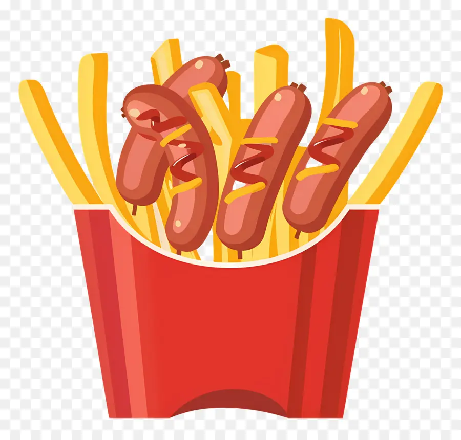 Salchipapa，Frites Et Saucisses PNG