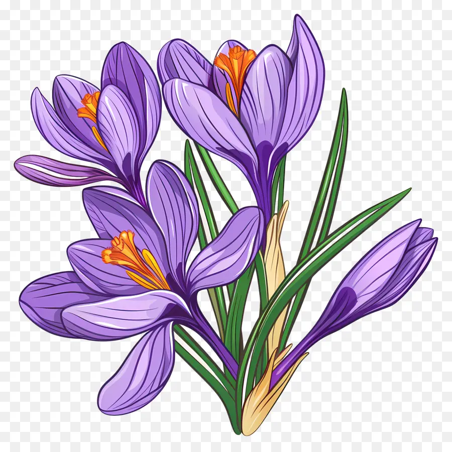 Fleurs De Safran，Fleurs Violettes PNG