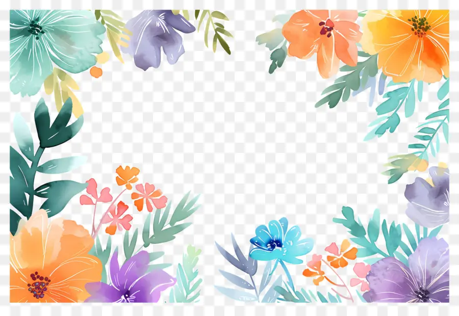 Cadre Floral，Cadre Floral Délicat PNG