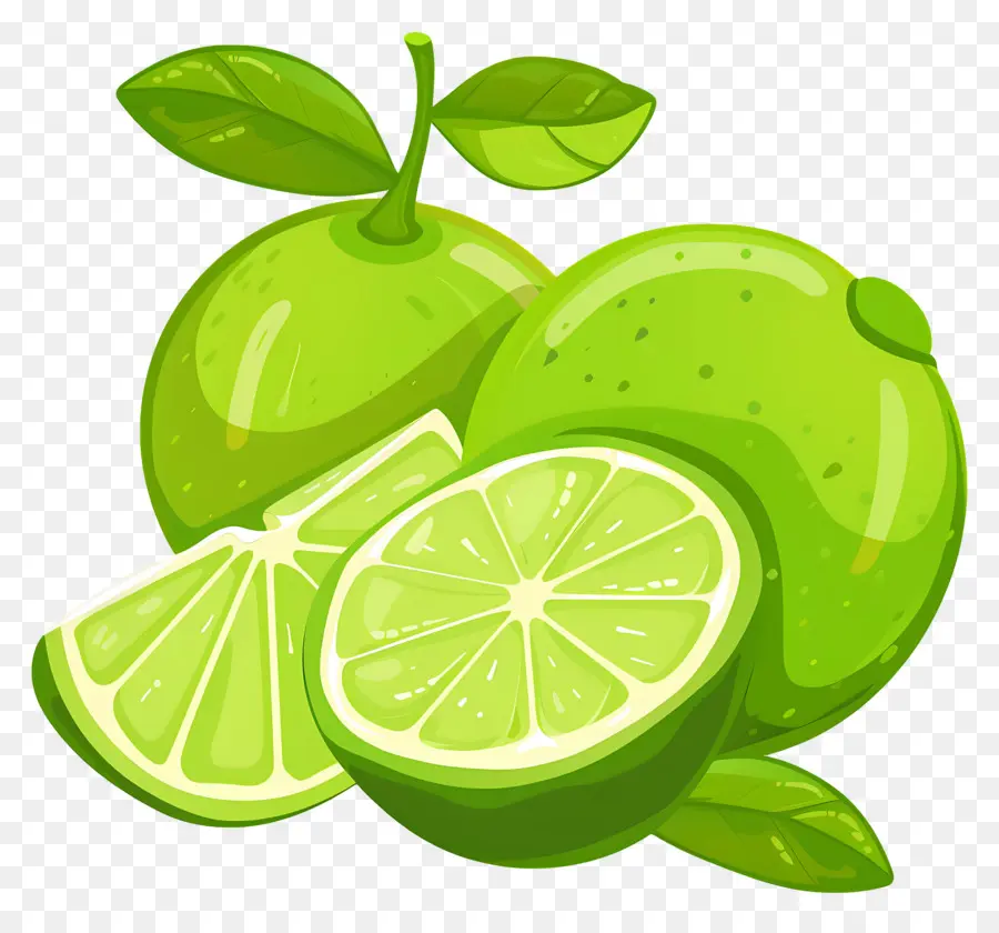 Citron Vert，Citron Vert Tranché PNG