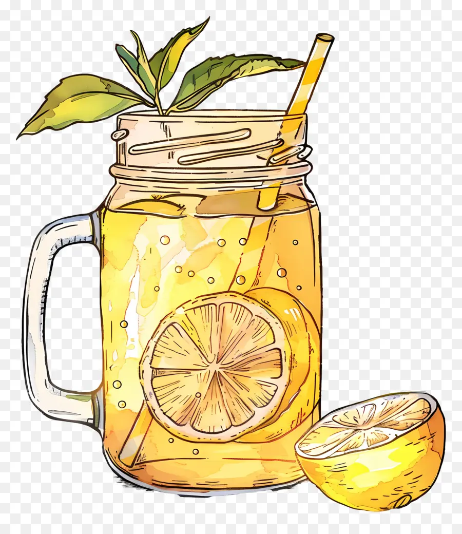 Thé Au Citron，Limonade En Pot PNG