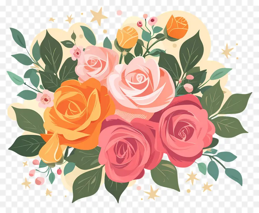 Fleur Rose，Roses Oranges PNG