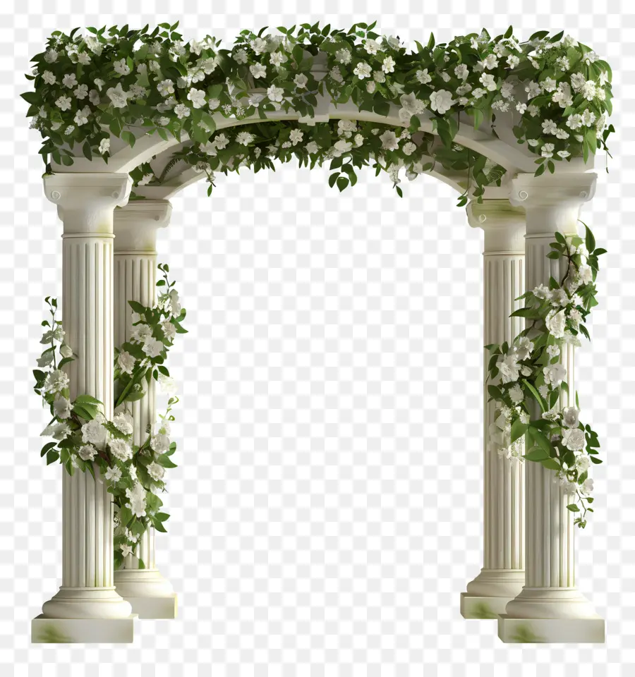 Arche De Mariage，Arche Florale Blanche PNG