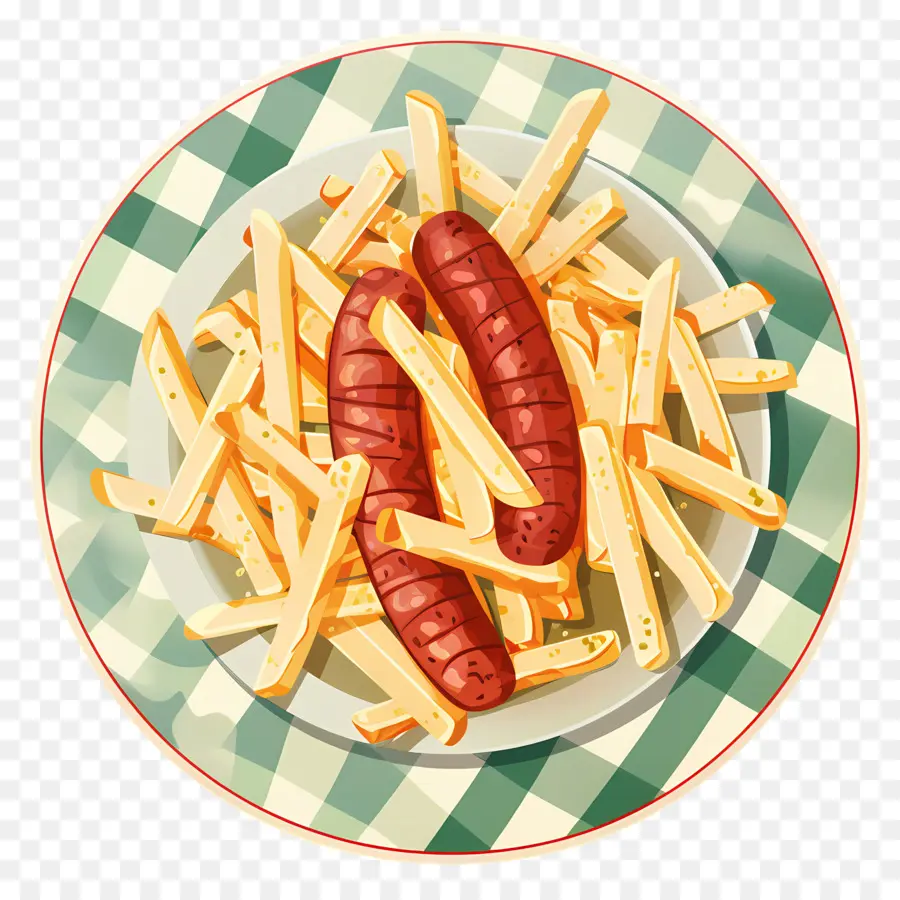 Salchipapa，Saucisses Et Frites PNG