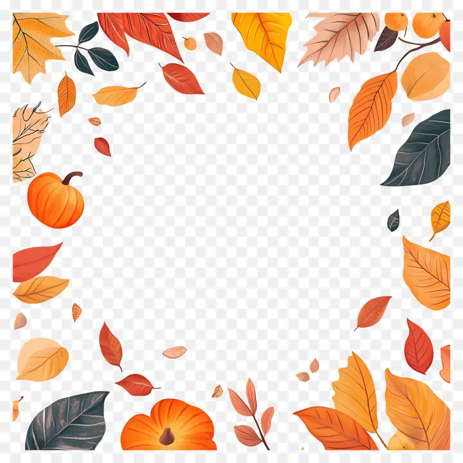 Cadre D'automne，Feuilles D'automne PNG