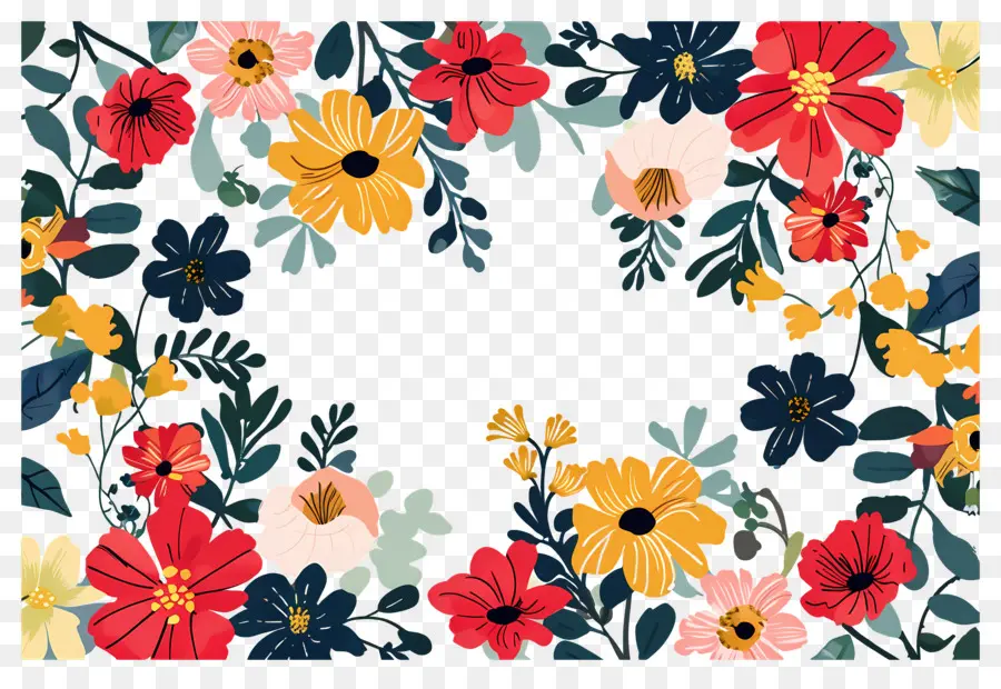 Cadre Floral，Cadre Floral Délicat PNG