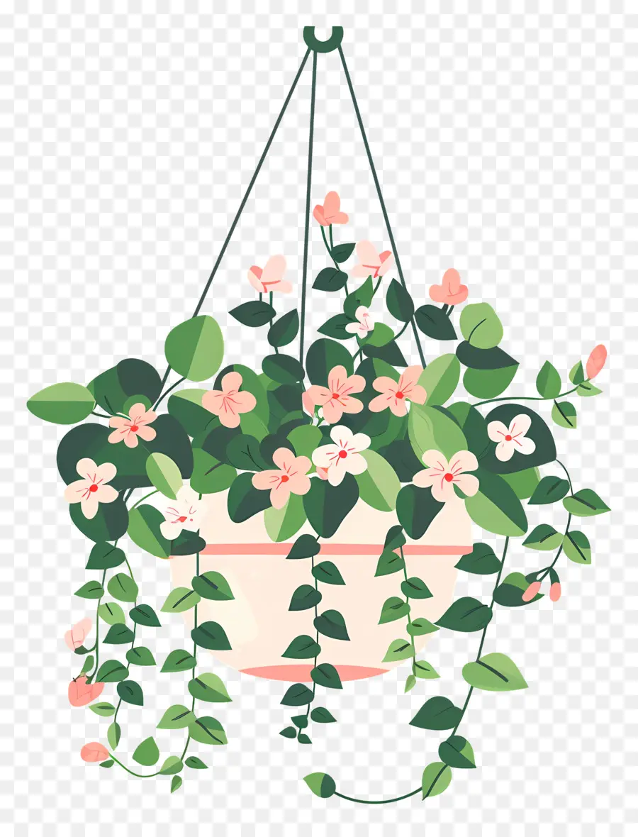 Fleurs Suspendues，Plante Suspendue à Petites Fleurs Roses PNG