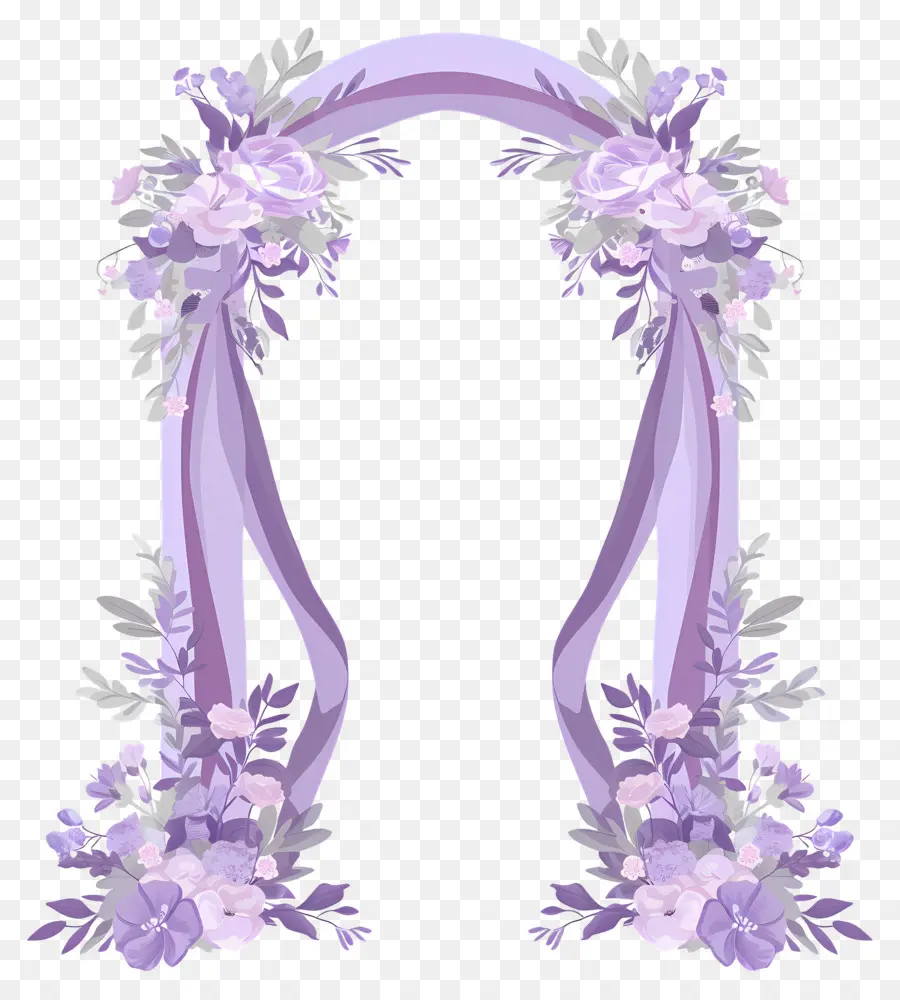 Arche De Mariage，Arche Florale Violette PNG