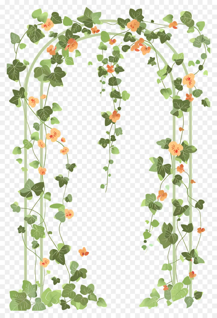 Arche Fleurie，Arche Florale Avec Fleurs Orange PNG