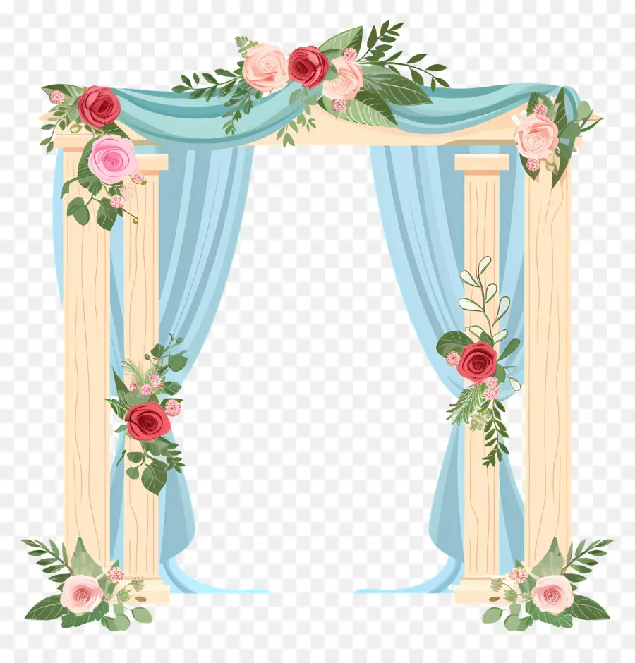 Arche De Mariage，Arche Florale Rose PNG