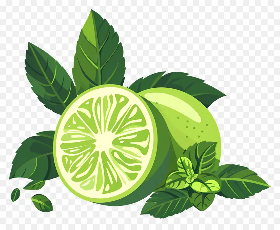 Citron Vert，Citron Vert Tranché PNG