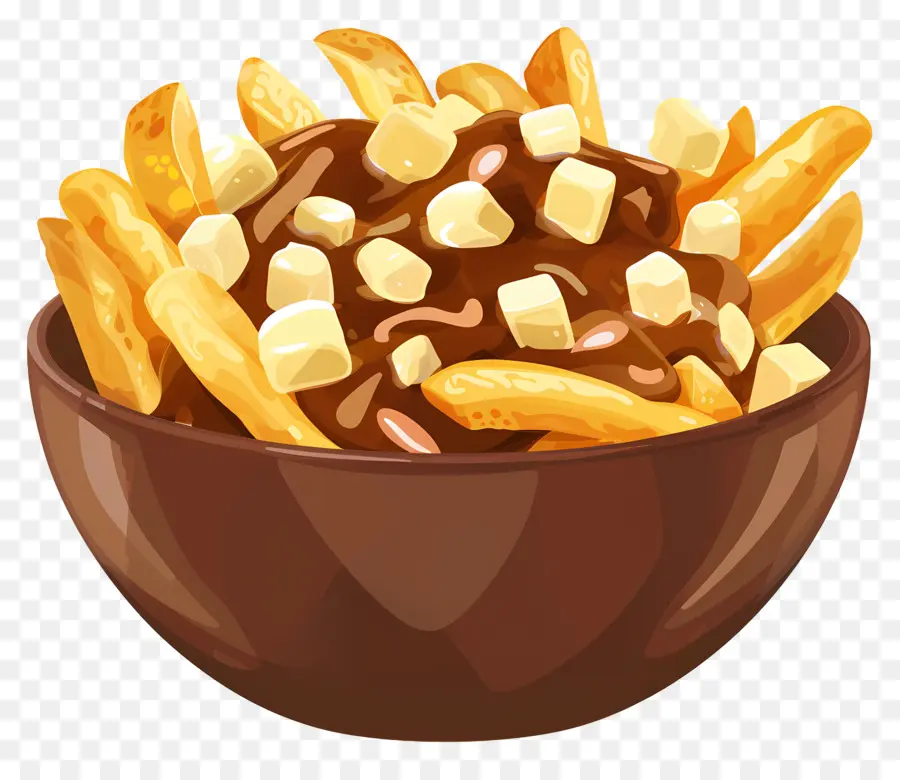 Poutine，Frites Dans Un Bol PNG