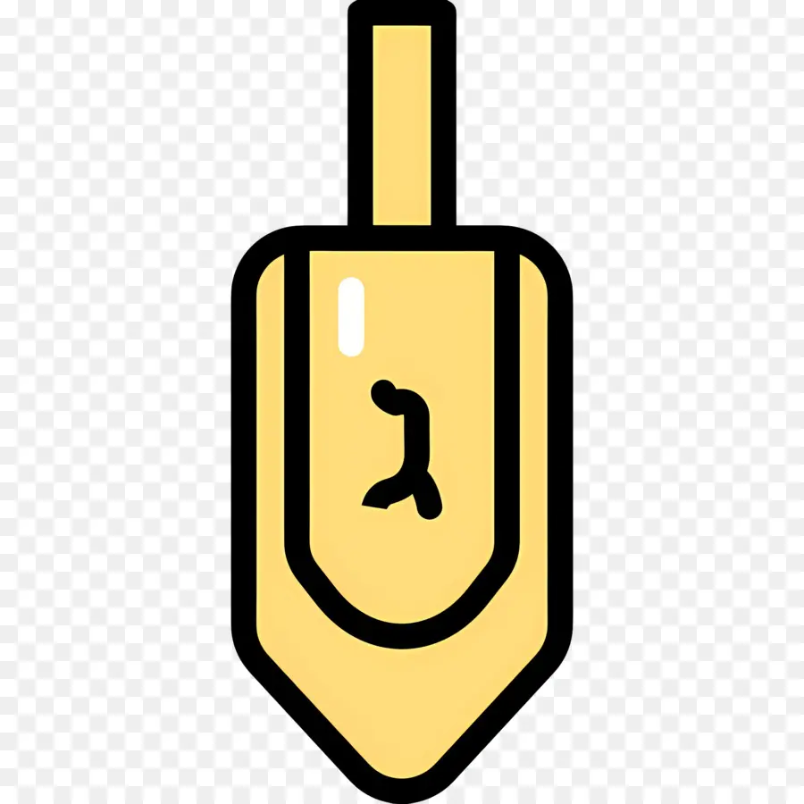 Hanoukka Dreidel，Dreidel Jaune PNG