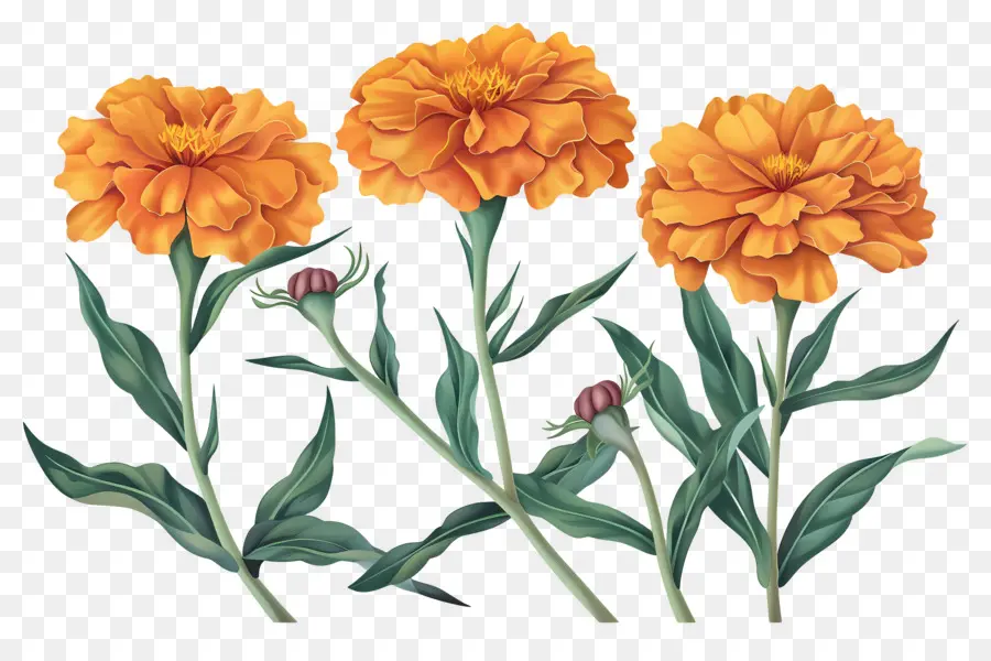 Fleurs De Souci，Soucis Oranges PNG