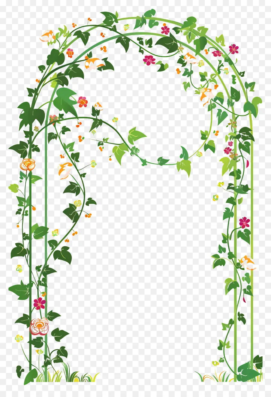 Arche Fleurie，Arche Florale Avec Fleurs Orange PNG