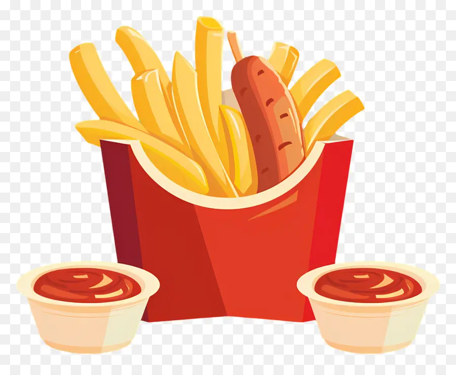 Salchipapa，Frites Et Saucisses PNG