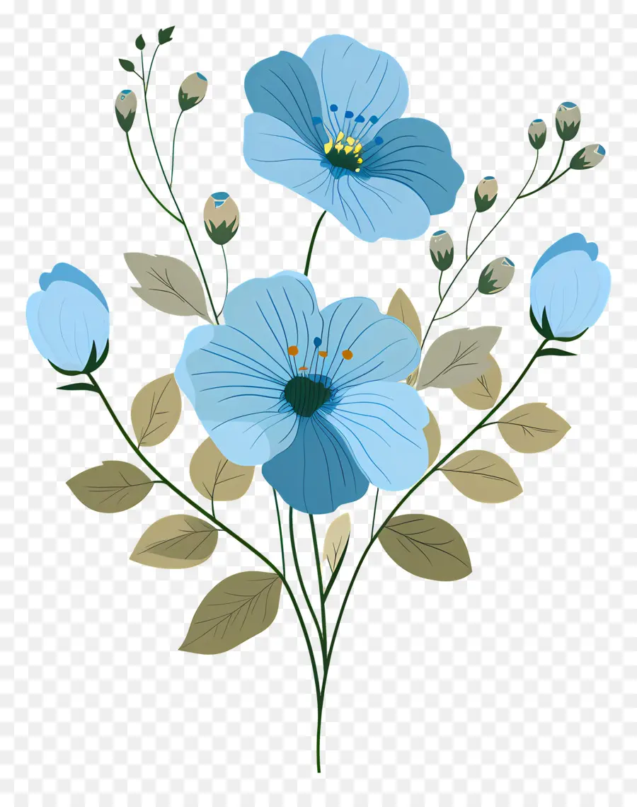 Fleurs Bleues，Bouquet PNG