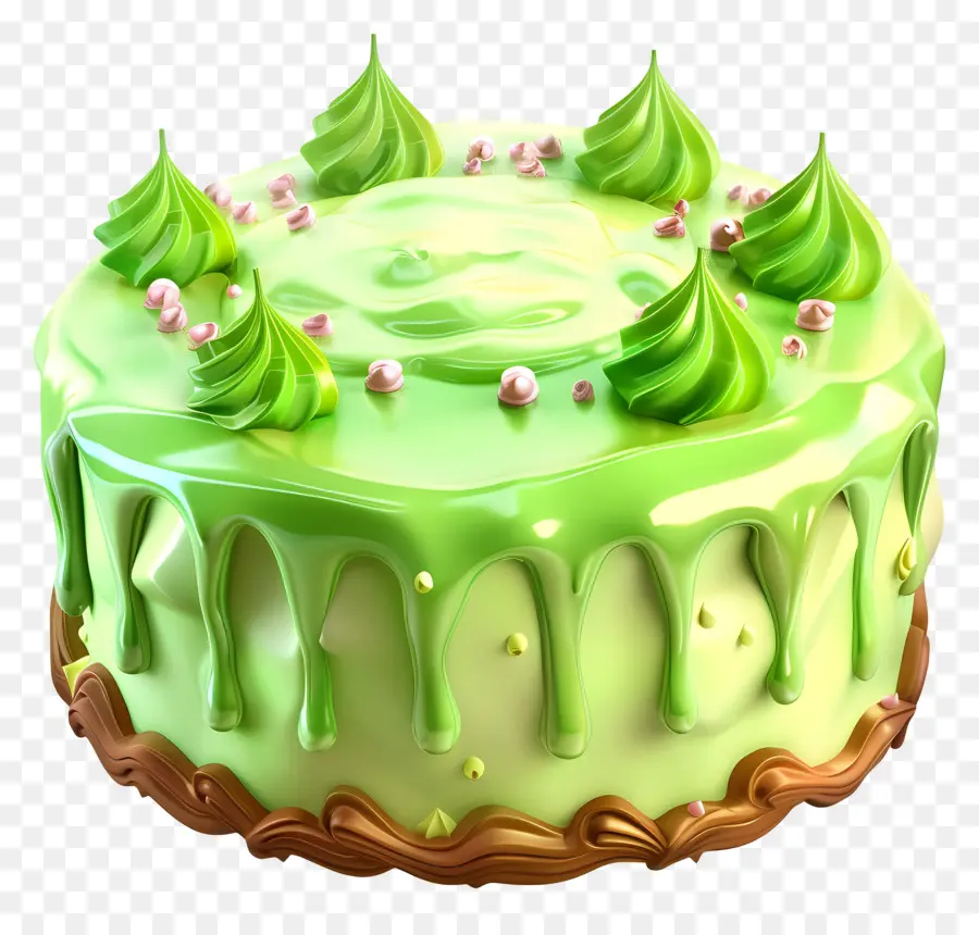 Gâteau 3d，Gâteau Vert PNG