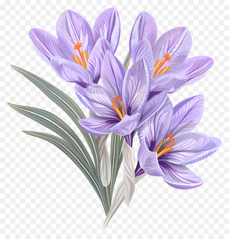 Fleurs De Safran，Fleurs Violettes PNG