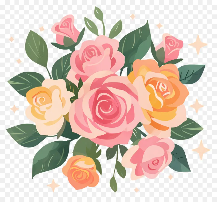 Fleur Rose，Roses Oranges PNG