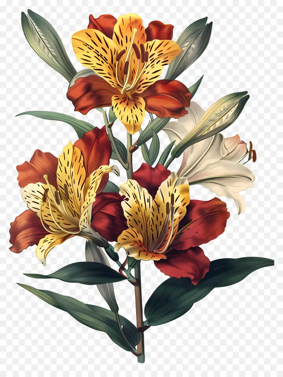 Fleur De Lys，Fleurs Oranges PNG