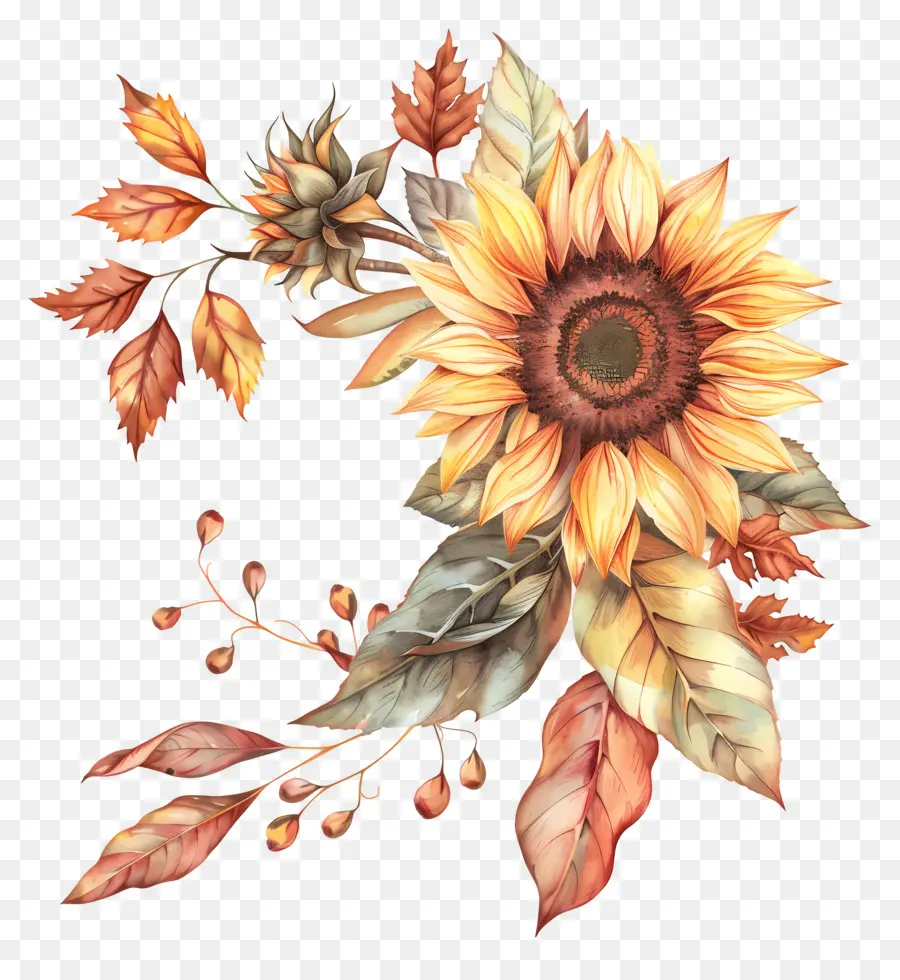 Fleurs D'automne，Tournesols PNG