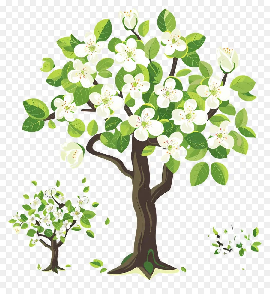 Arbre à Fleurs，Trois Arbres En Fleurs PNG