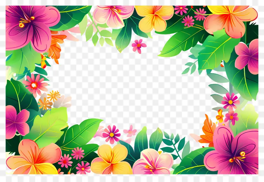 Cadre Floral，Cadre Floral Coloré PNG