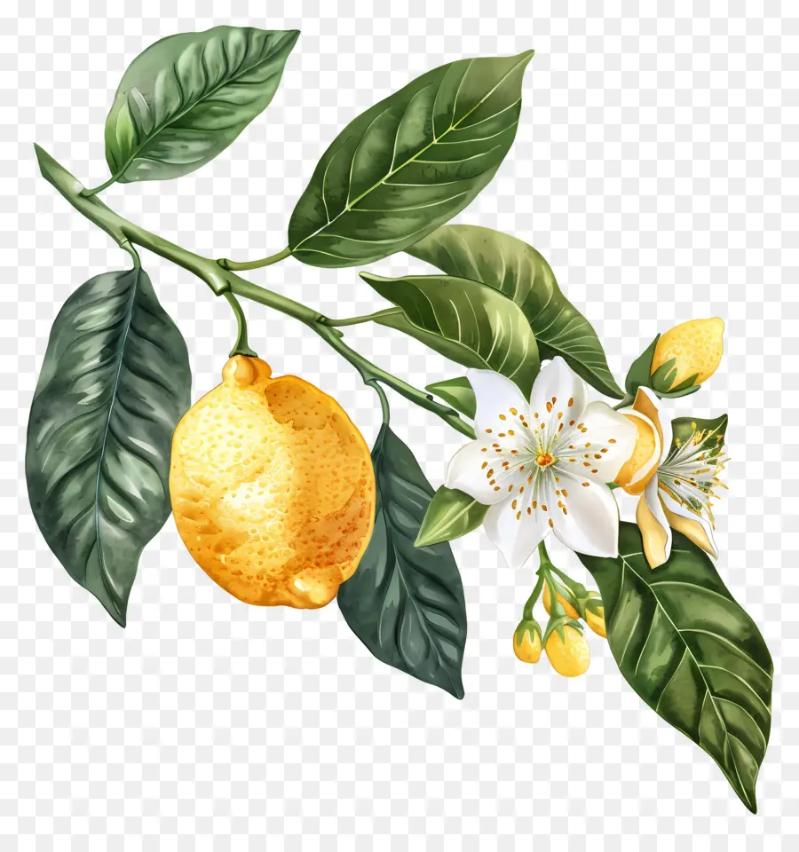 Branche De Citron，Citron PNG