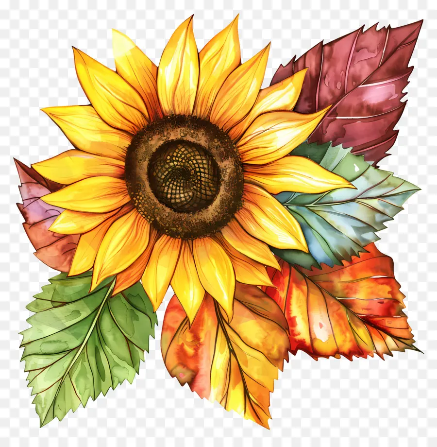 Fleurs D'automne，Tournesol PNG