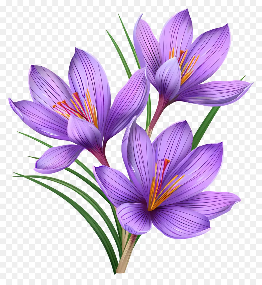 Fleurs De Safran，Fleurs Violettes PNG