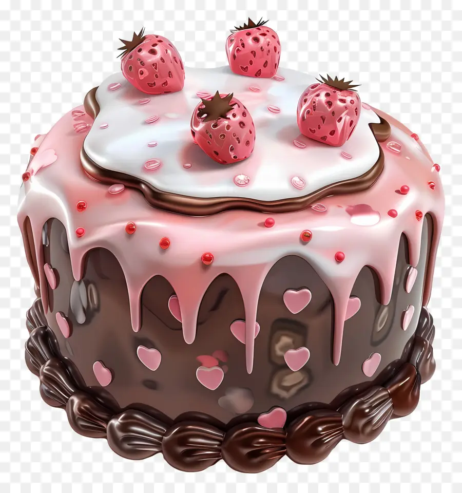 Gâteau 3d，Gâteau Au Chocolat Rose PNG