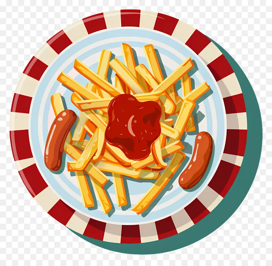 Salchipapa，Frites Et Saucisses PNG